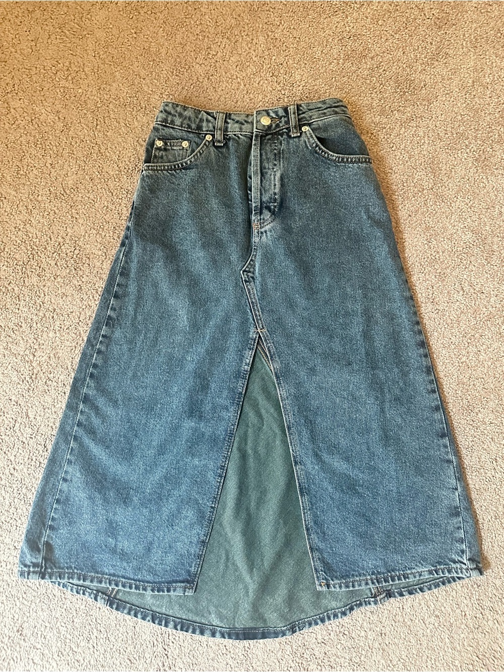 Topshop High Waisted Denim Skirt